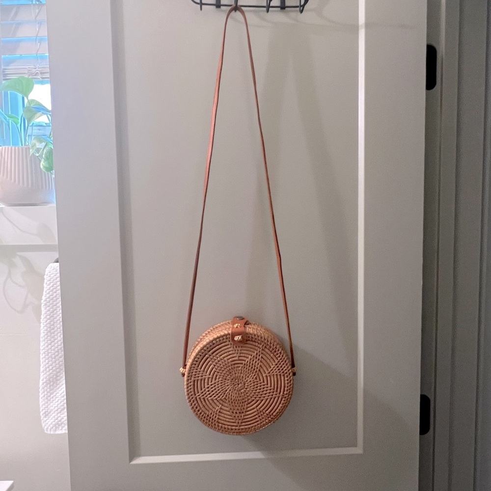 Rattan Straw Round Crossbody Bag Purse 👛